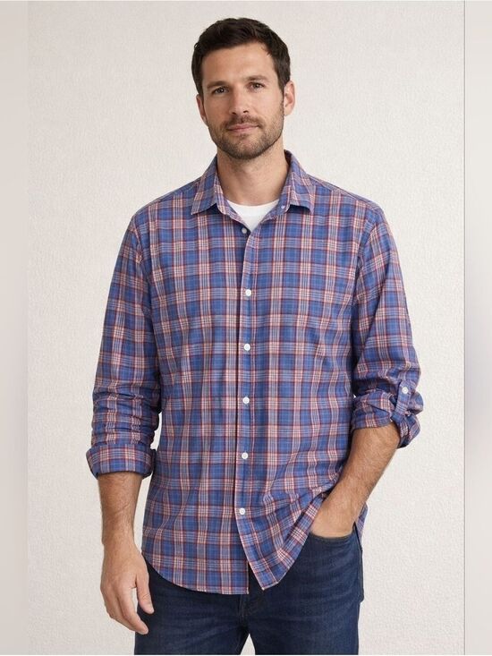 Banana Republic Other - Banana Republic Plaid Button Down Shirt Men XL Blue Red Casual